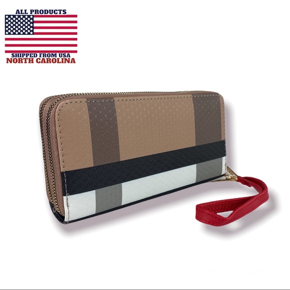 Women's Double Zipper Long Handbag Wallet Phone compartment wallet for women - Picture 2 of 6